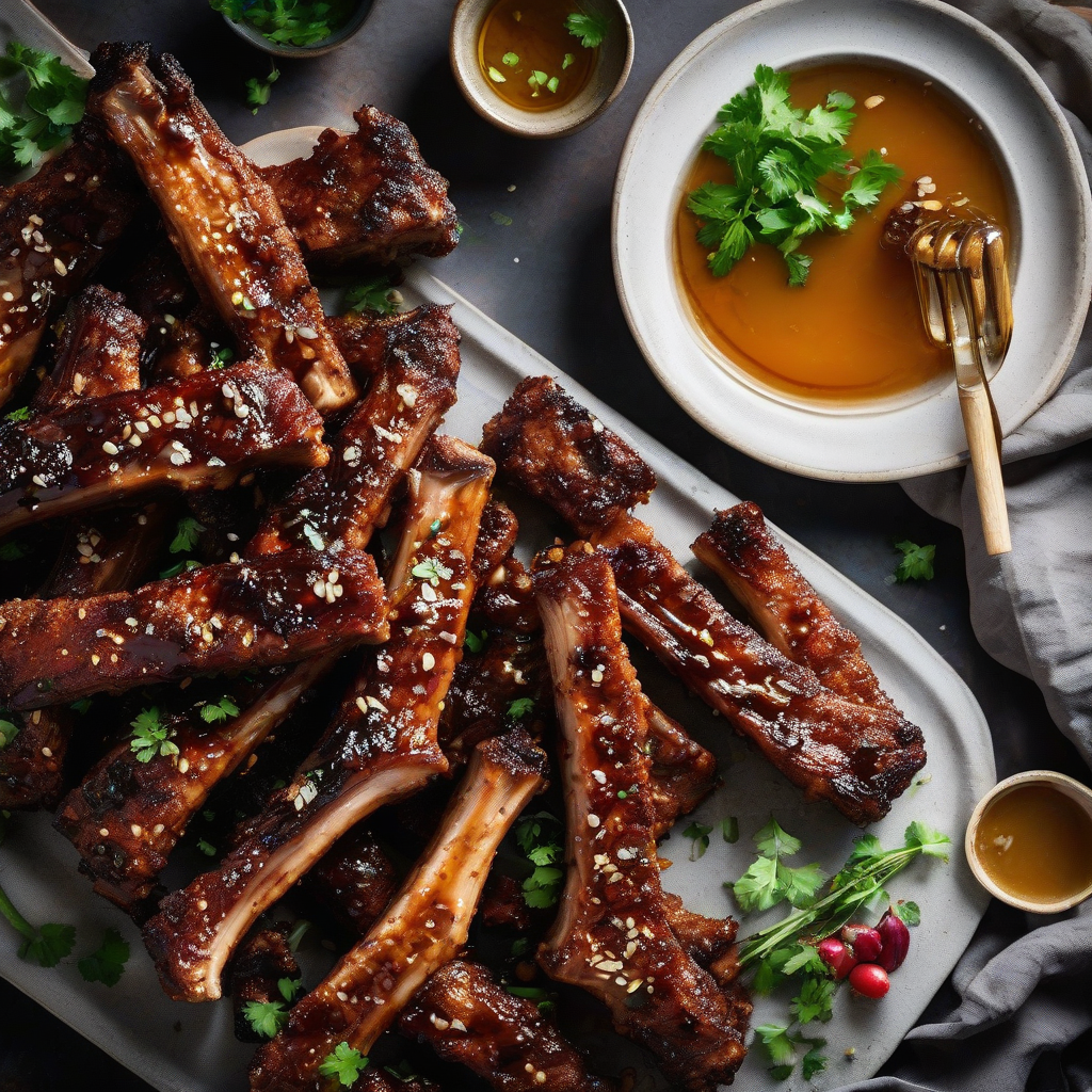 An Easy Oven Baked Crispy Honey Garlic Ribs Recipe