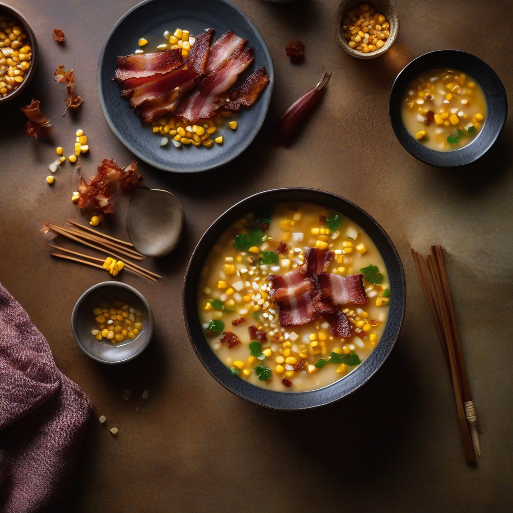Bacon and Corn Miso Soup