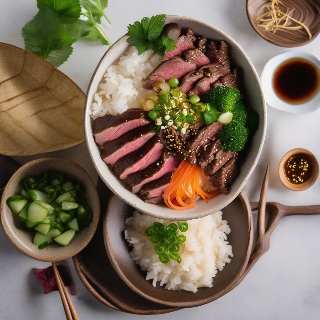 Beef Donburi with Shiso Garlic Soy Sauce