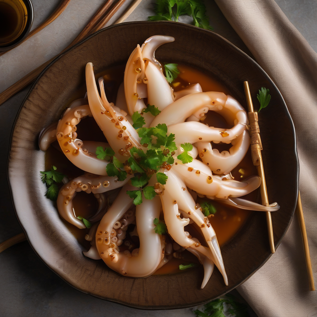 Boiled Squid with Miso Vinaigrette