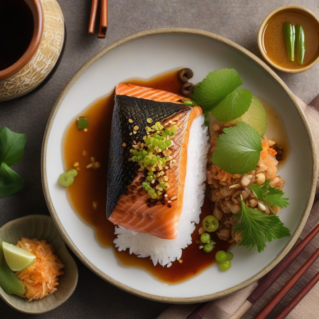Salmon Panggang dan Salmon Onigiri (Nasi Bola)
