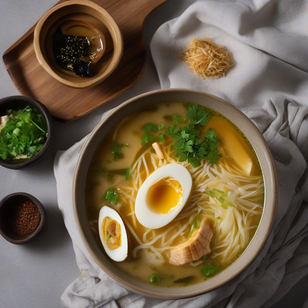Cabbage and Onsen Tamago Miso Soup