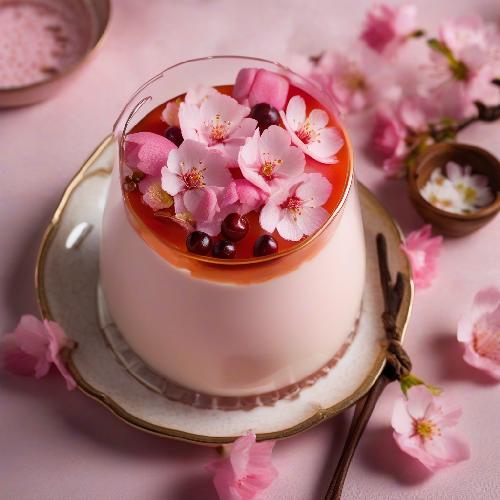 Cherry Blossom Milk Pudding