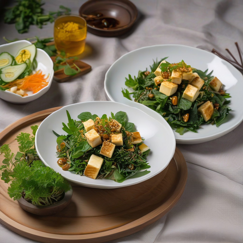 Chrysanthemum Greens and Tofu Salad (Shungiku Shiraae)