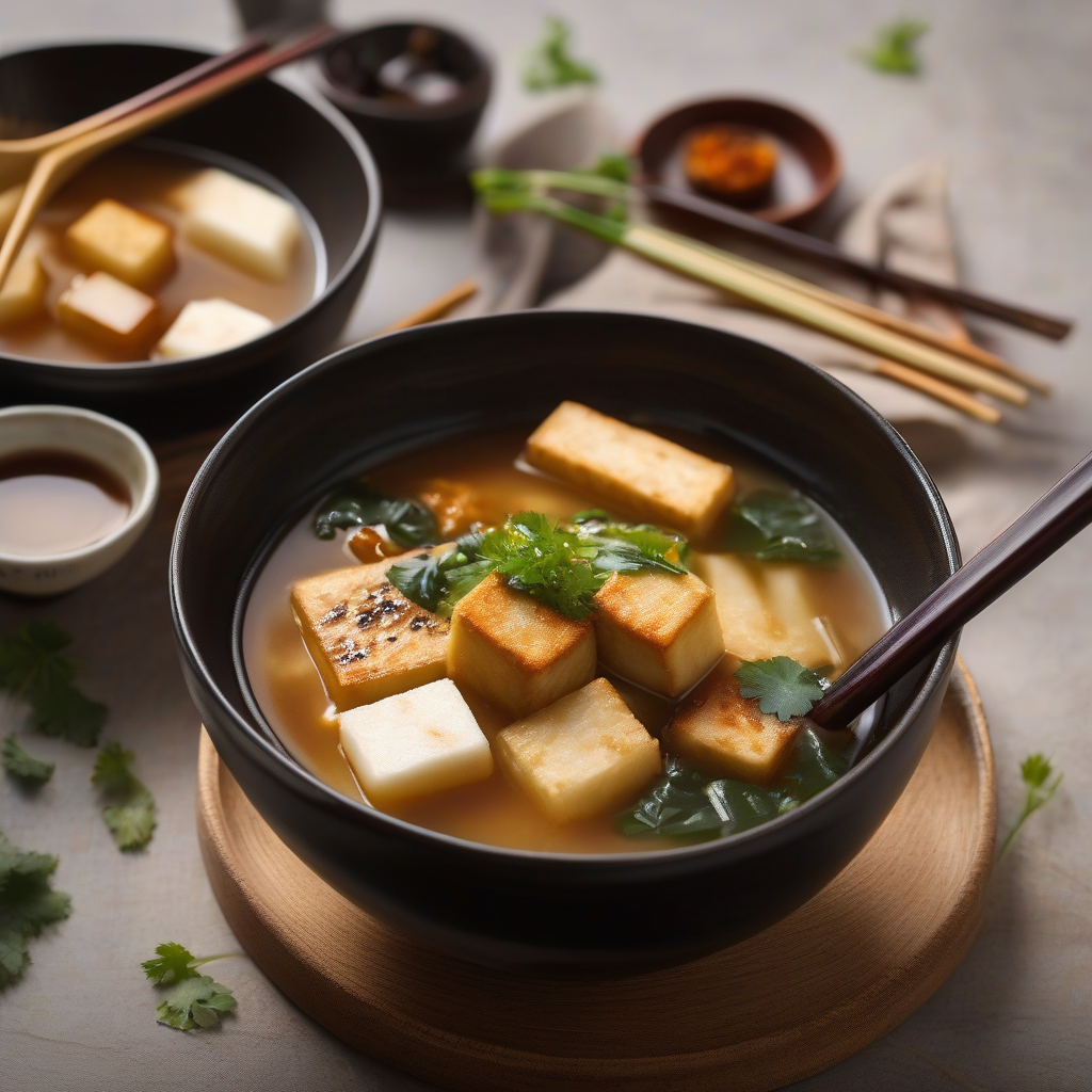 Daikon and Fried Tofu Miso Soup