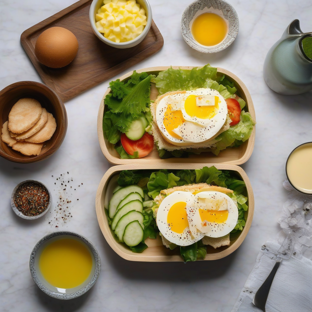 Bento Sandwich Salad Telur