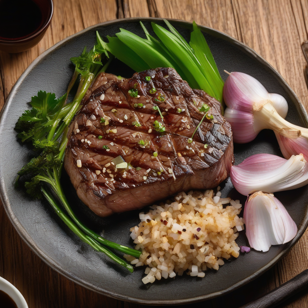 Garlic Saikoro Steak