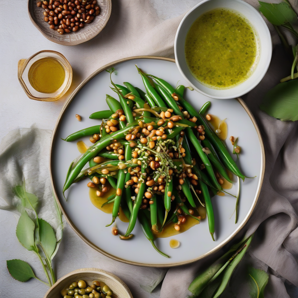 Kacang Hijau dengan Yuzu Vinaigrette