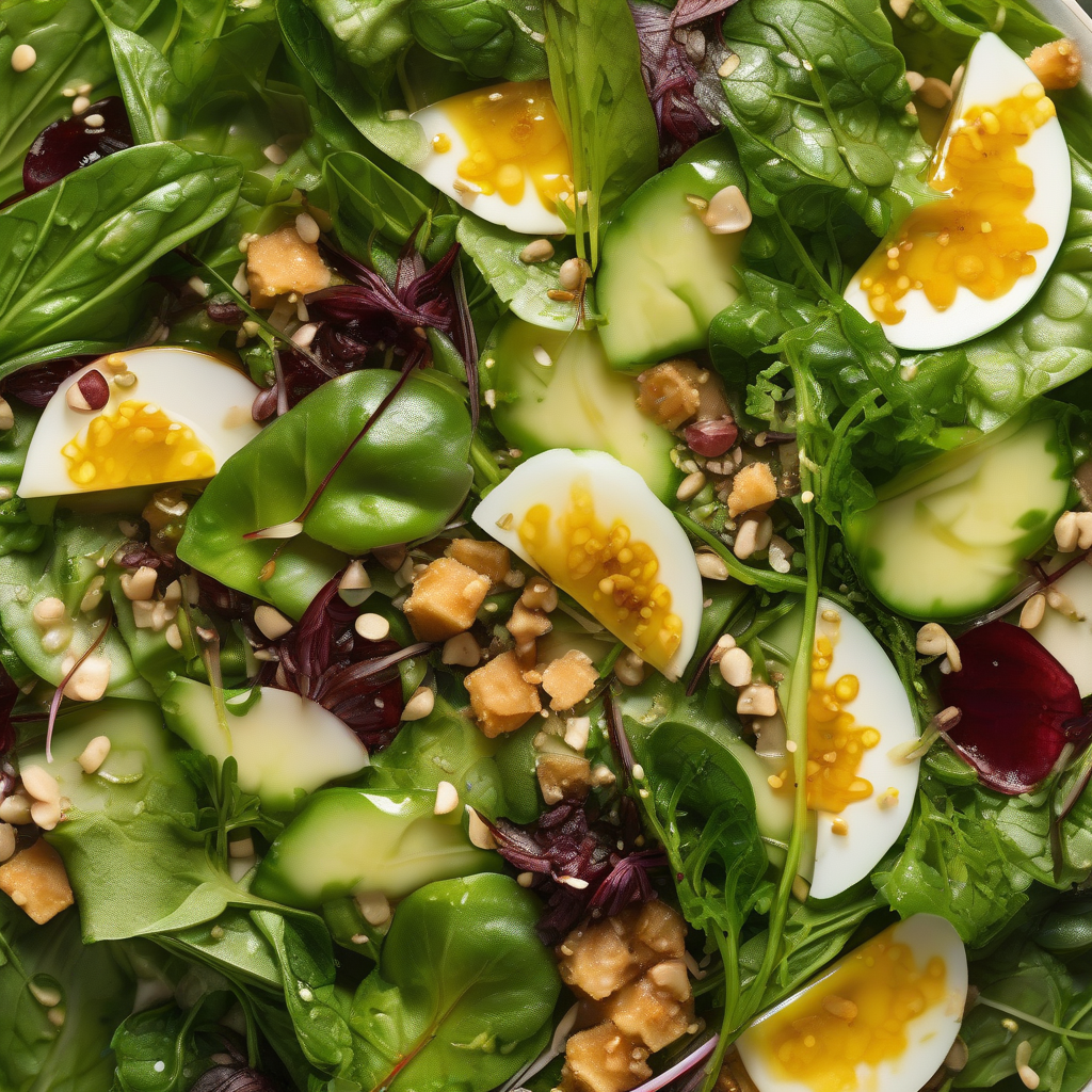 Green Salad with Yuzu Miso Dressing