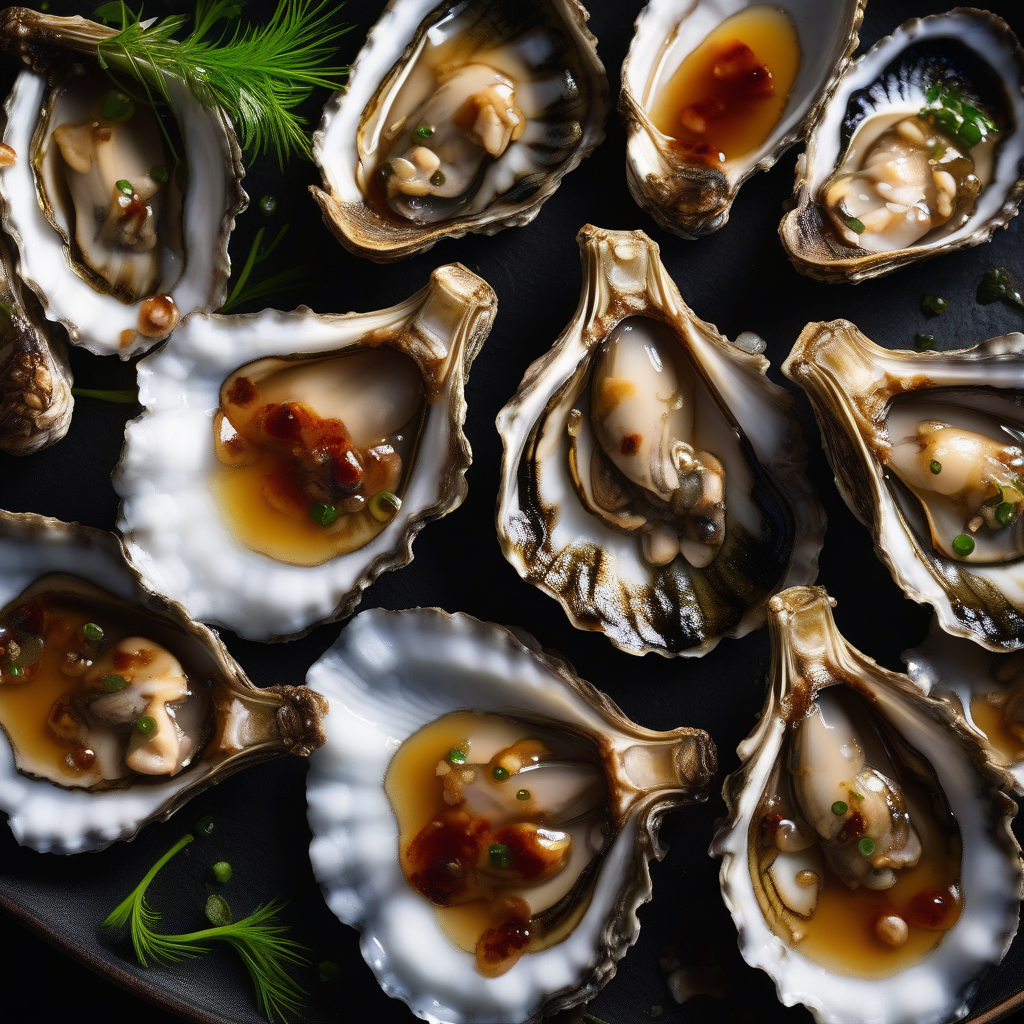 Grilled Oysters with Ponzu Sauce