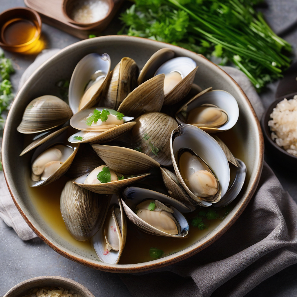 Japanese Sake Steamed Clams