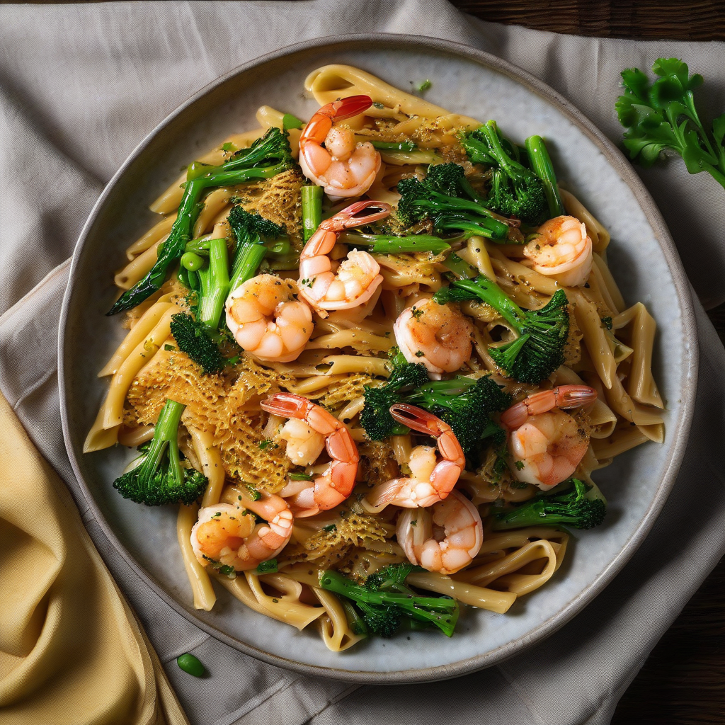 Japanese-style Shrimp and Broccolini Pasta