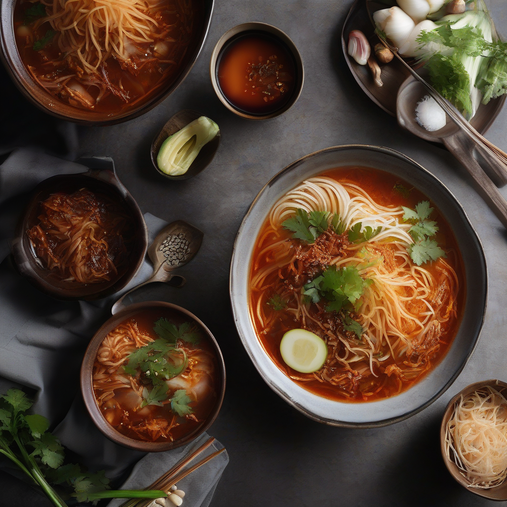 Kimchi Soup with Malony Glass Noodles