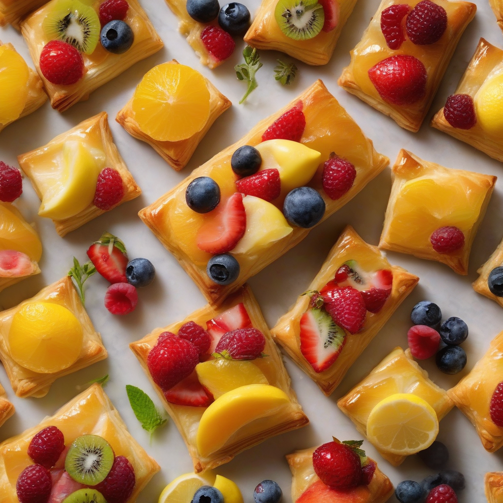 Mini Fruit Puff Pastry with Lemon Glaze