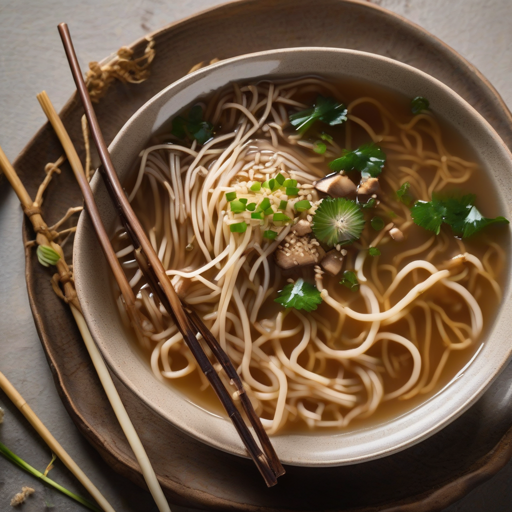 Miso Soup with Enoki Mushrooms and Ground Sesame
