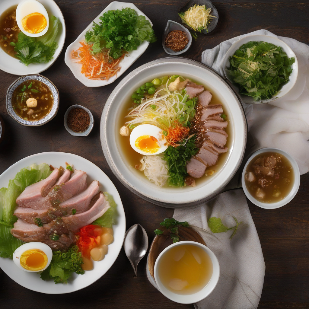 Pork Shabu Salad with Ponzu Dressing &amp; Egg Drop Soup