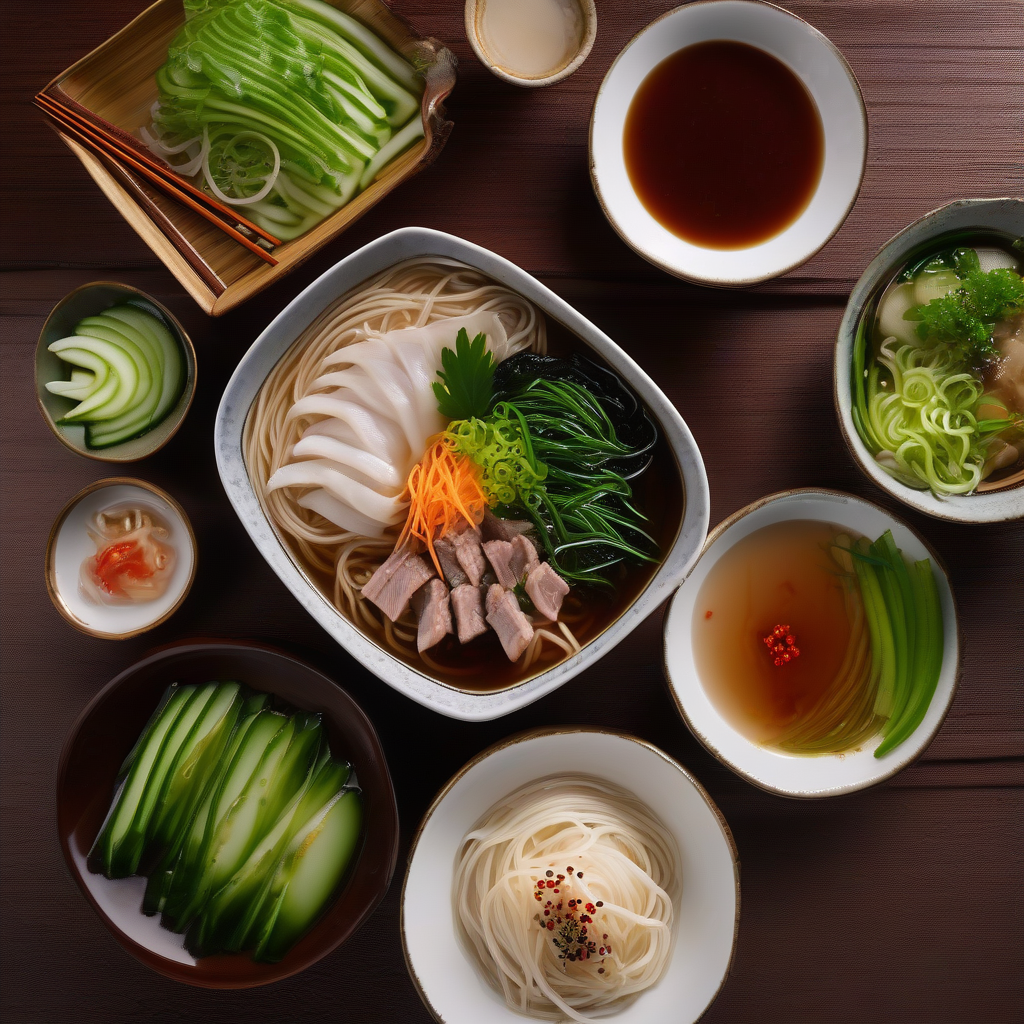 Pork Shabu Shabu and Cold Somen Noodles with Sesame Miso Sauce