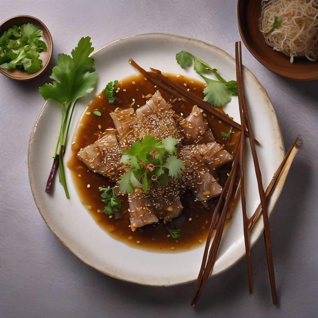 Akar Burdock yang ditumbuk dengan Saus Wijen (Tataki Gobo)