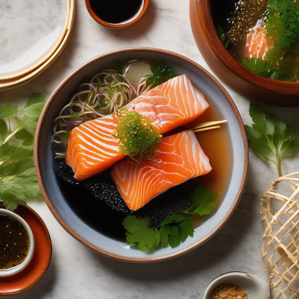 Salmon and Ikura Dashi Chazuke