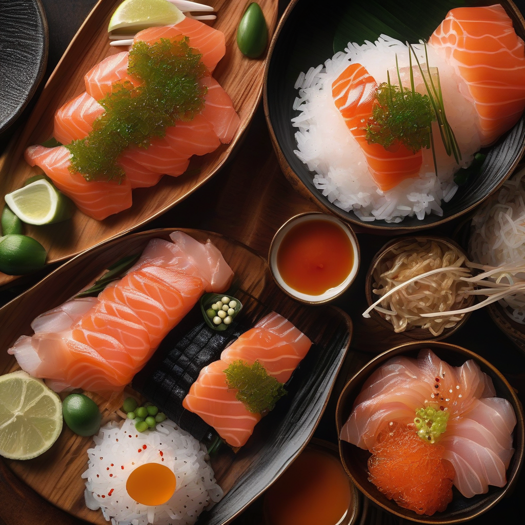 Salmon Sashimi Bowl (Donburi) with Ikura
