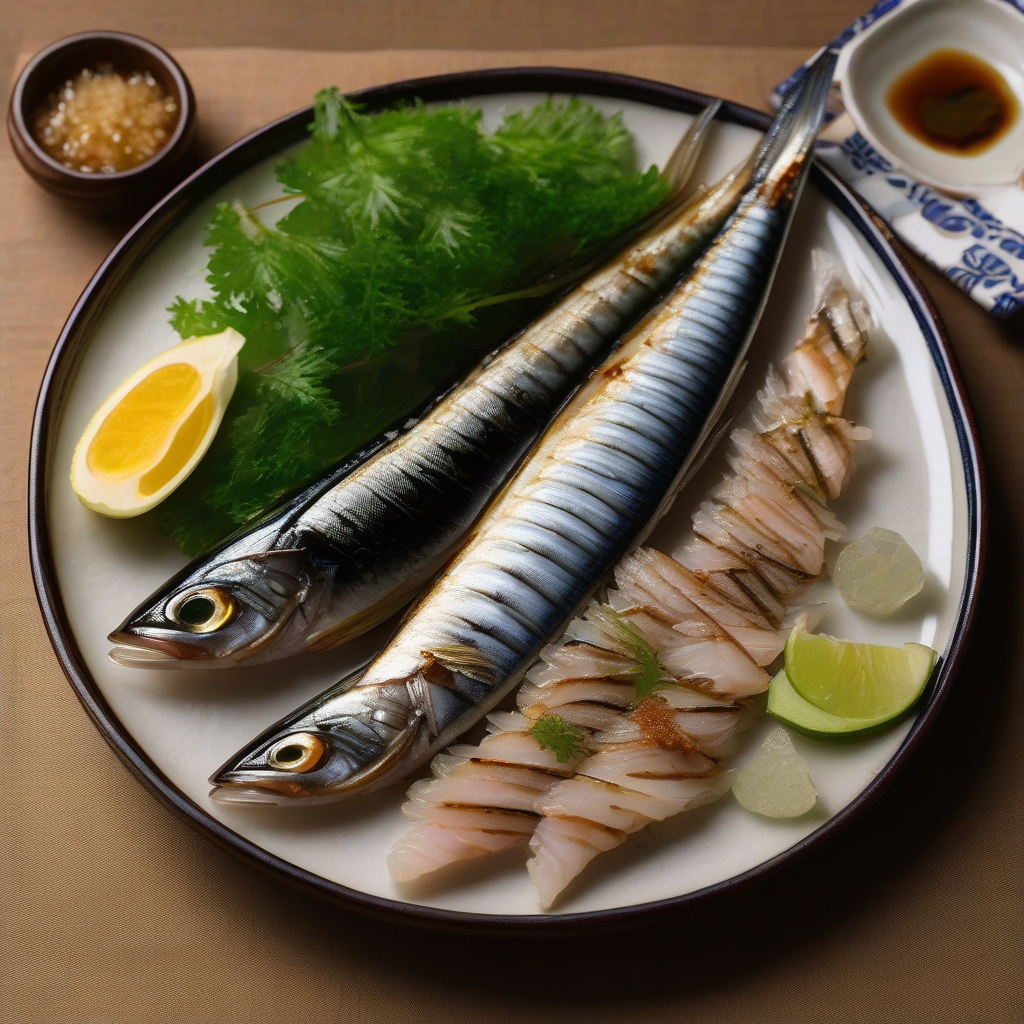 Sanma Shioyaki (Salt-Grilled Pacific Saury)