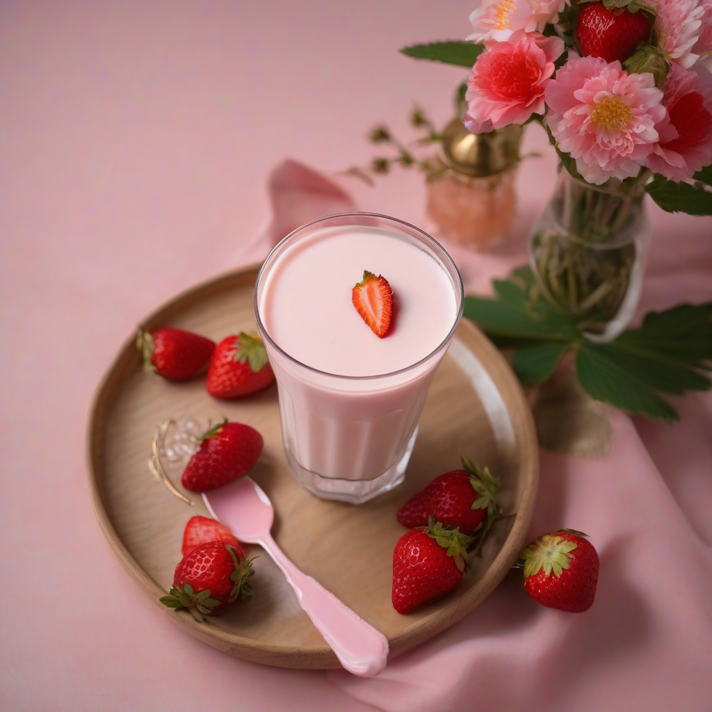 Showa-style Japanese Strawberry Milk (Ichigo Milk)