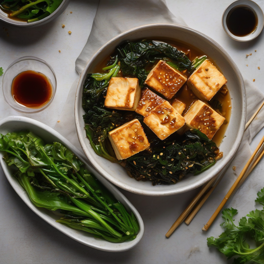 Simmered Fried Tofu and Greens