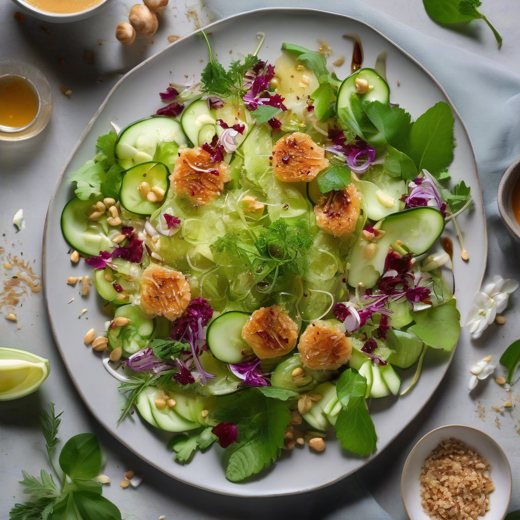 Smashed Cucumber Salad with Ume Dressing