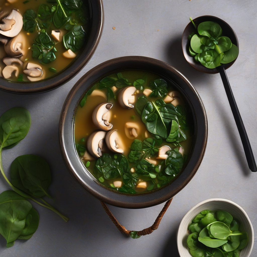 Spinach and Mushroom Miso Soup