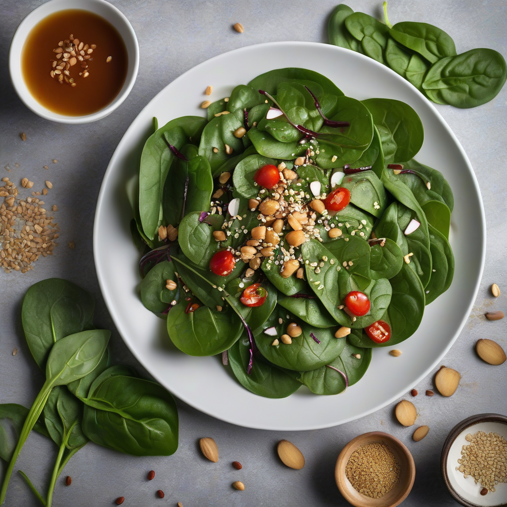 Spinach Salad with Asian Salad Dressing