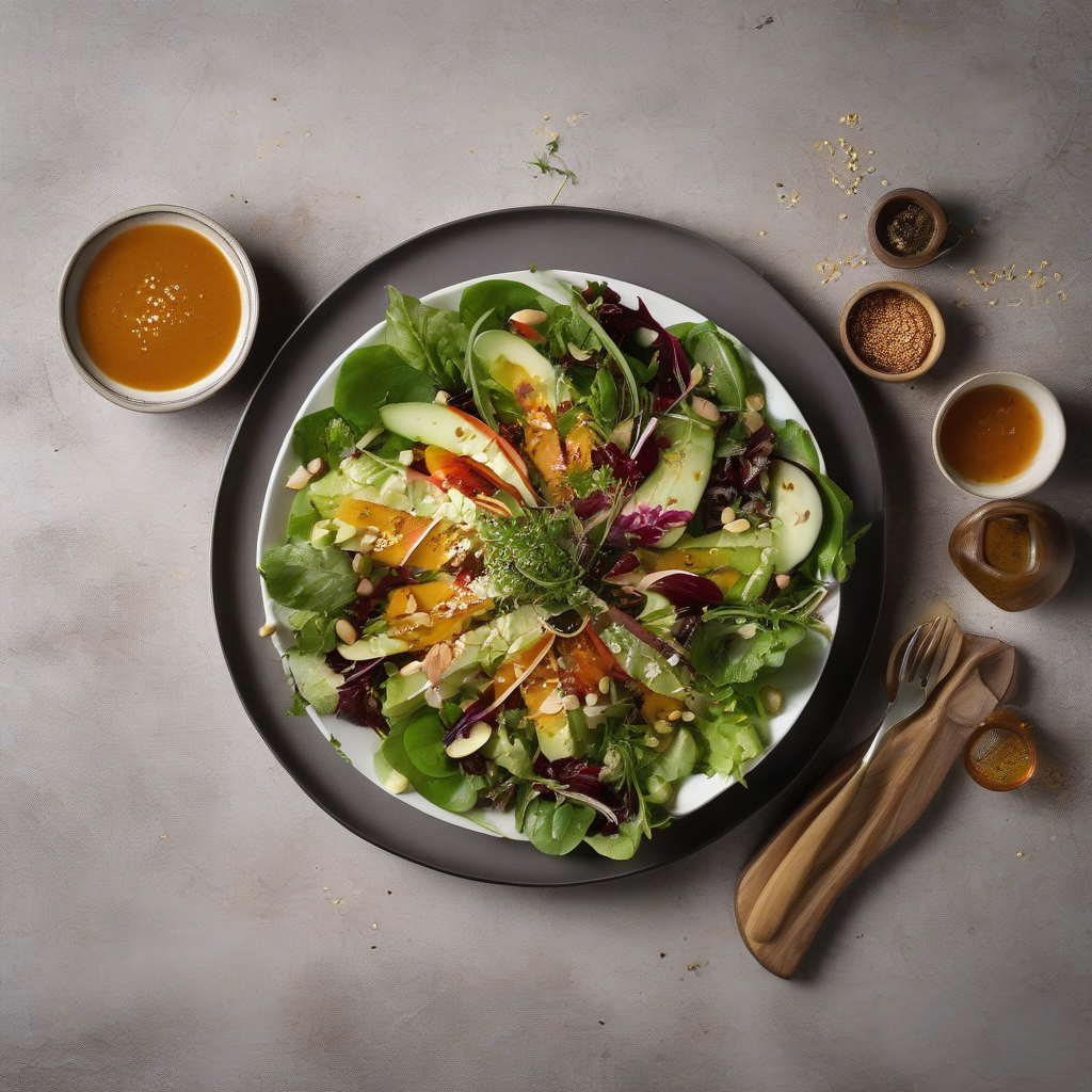 Spring Mix Salad with Sweet Miso Dressing