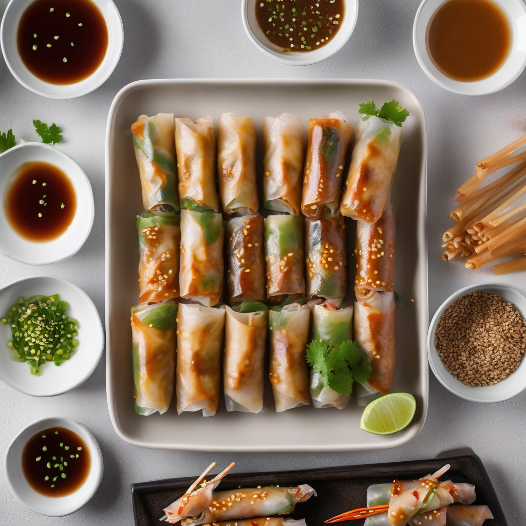 Spring Rolls with Sesame Ponzu Vinaigrette