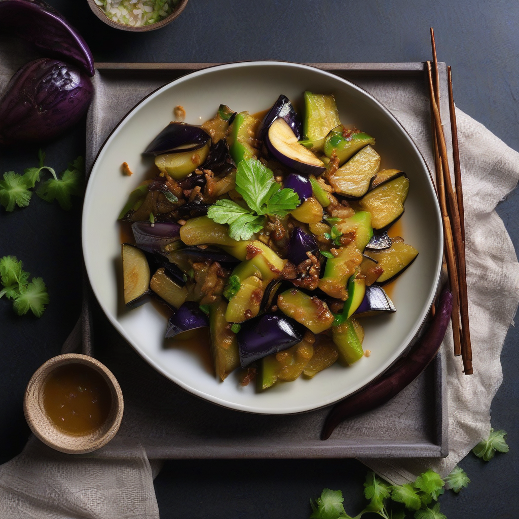 Stir-Fried Bitter Melon and Eggplant with Miso