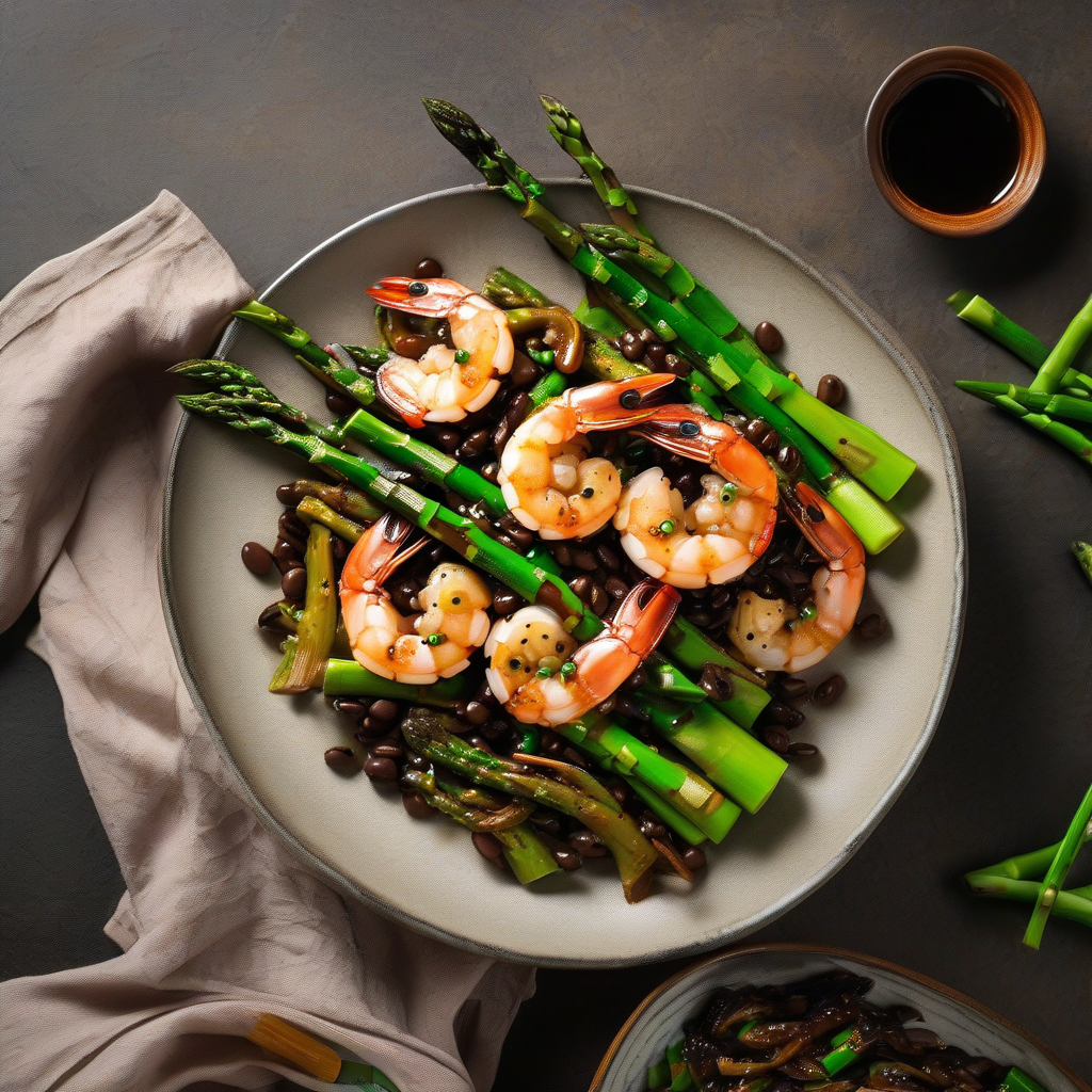 Stir Fried Shrimp &amp; Asparagus in Black Bean Sauce