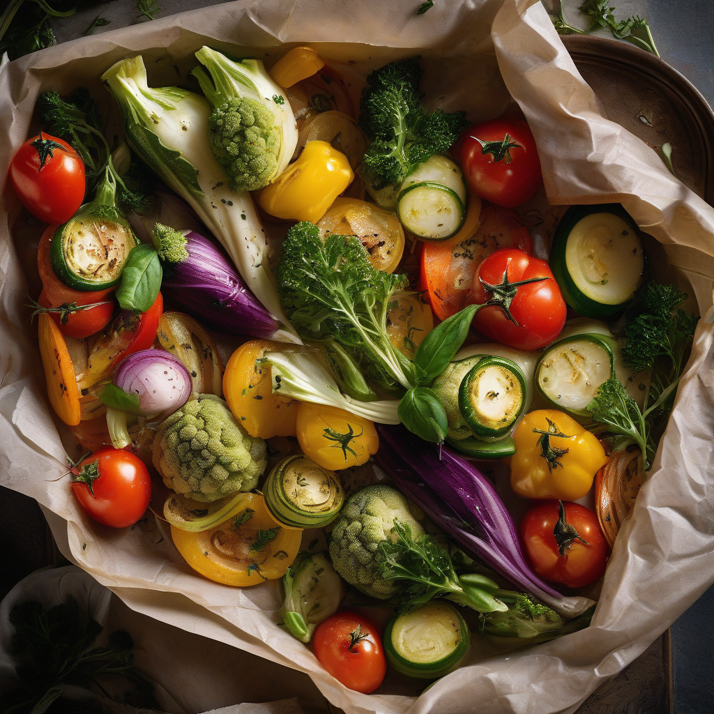Summer Vegetables Baked in Parchment Paper