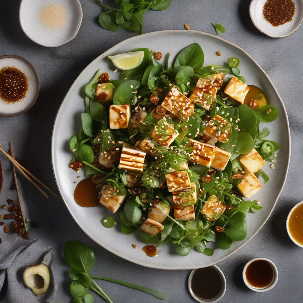Tofu Salad with Sesame Ponzu Dressing